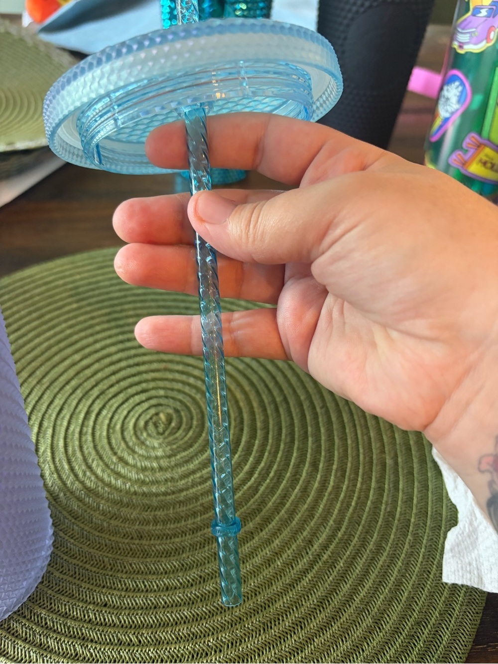 Starbucks Purple and Teal Reusable Tumbler Lid - Picture 5 of 5